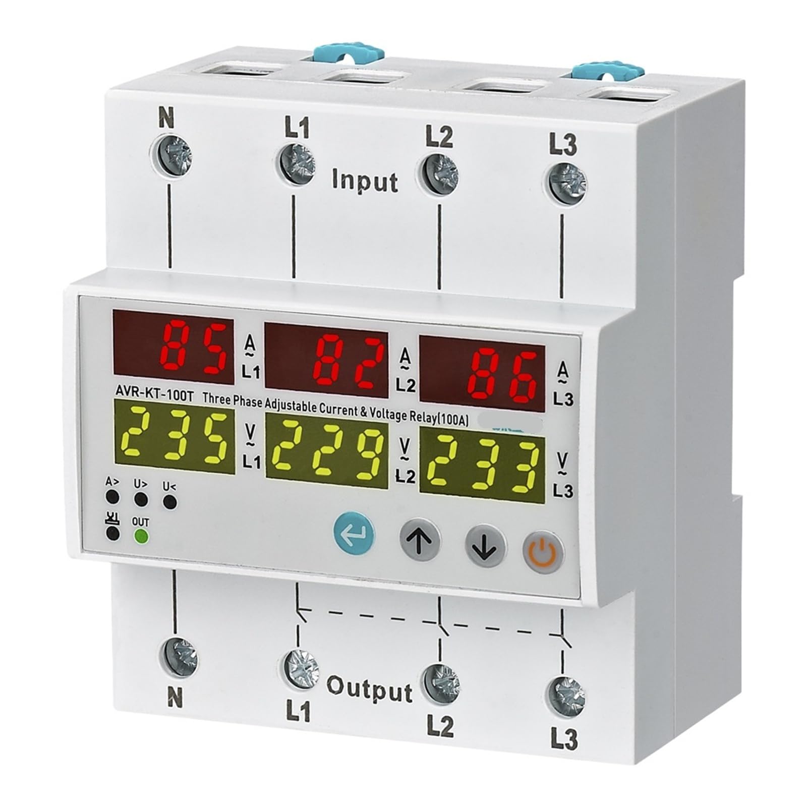 AVR-KT-XXA 3x380V + Neutraler Schlüsseltyp Überstrom- und Spannungsschutzrelais 63A 80A 100A 1St(63A) von UJHANXAT