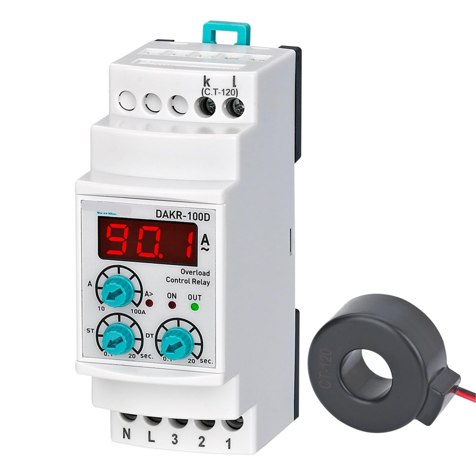 DAKR-XXD Digitales einphasiges Überlastrelais mit automatischer Rücksetzung, 1 Stück(Un 220VAC,10-100A) von UJHANXAT