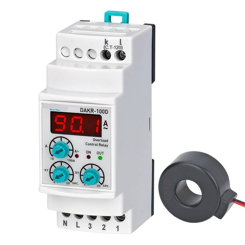 DAKR-XXD Digitales einphasiges Überlastrelais mit automatischer Rücksetzung, 1 Stück(Un 220VAC,10-100A) von UJHANXAT