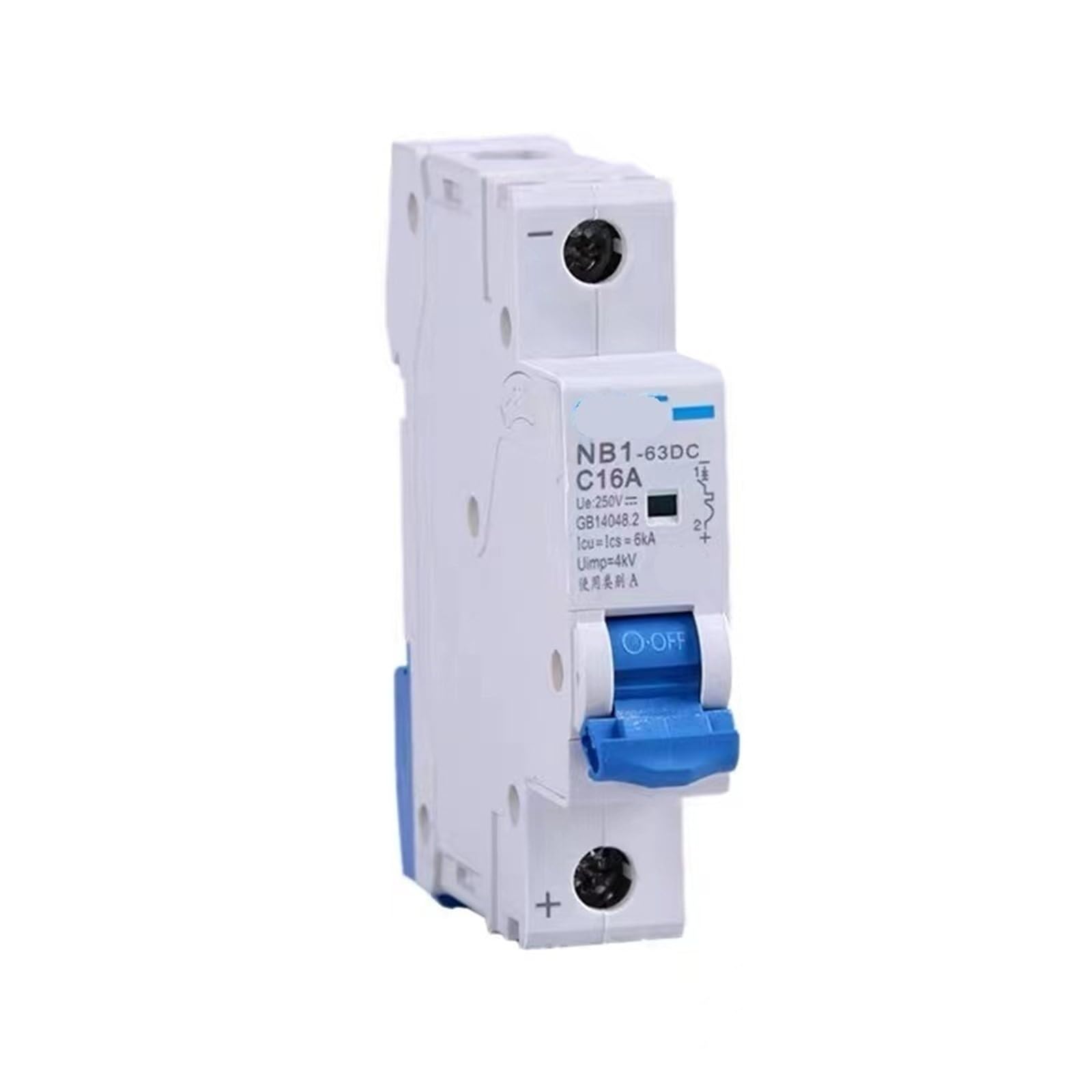 DC-Leistungsschalter NB1-63DC 1P 2P 4P DC500V 6KA C1A 2A 3A 4A 5A 6A 10A 16A 20A 25A 32A 40A 50A 63A Mini-DC-Leistungsschalter 1 Stück(1P DC250V,10A) von UJHANXAT