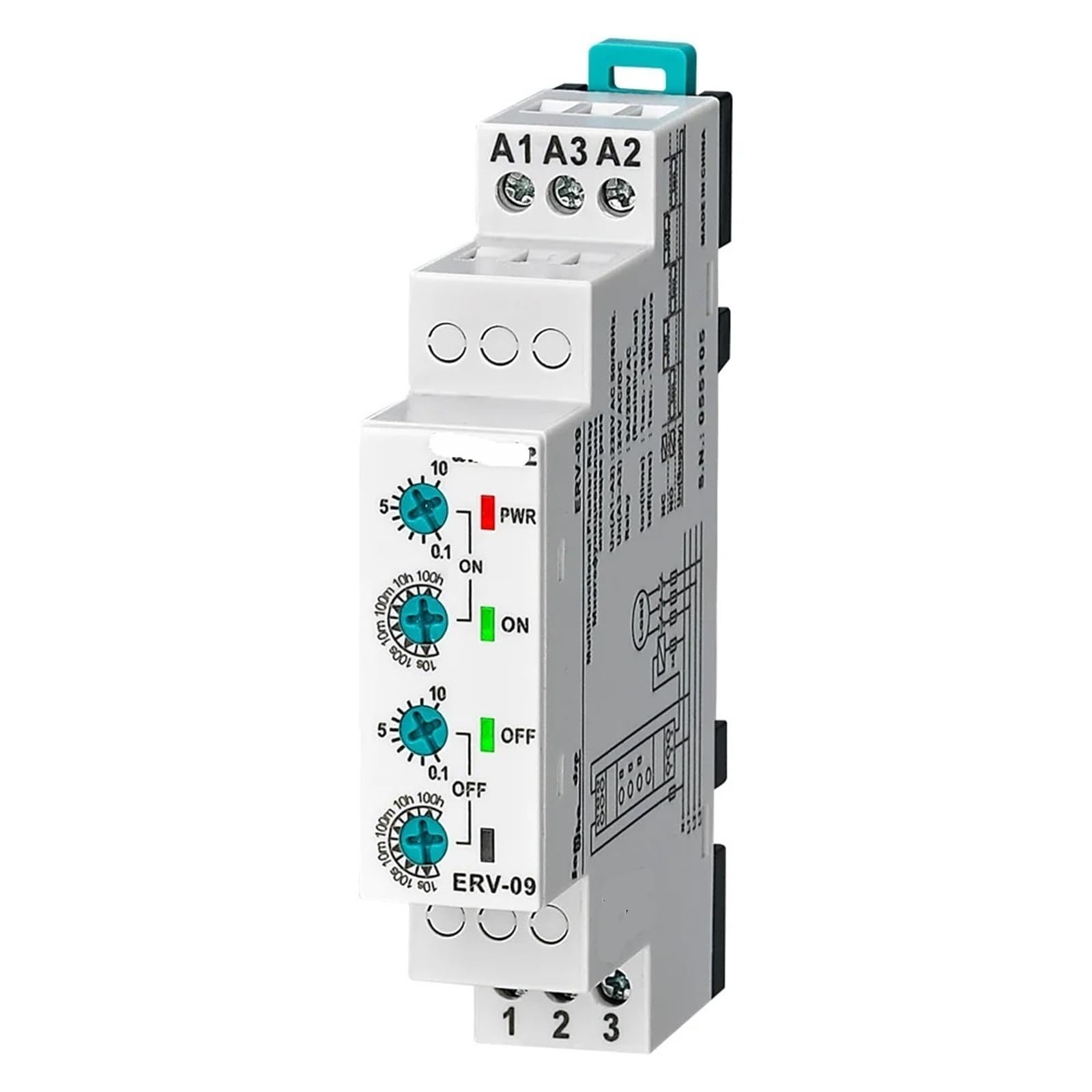 ERV-09 Doppelt einstellbares und multifunktionales Blinkrelais 1 Stück(110VAC 24VAC-DC) von UJHANXAT
