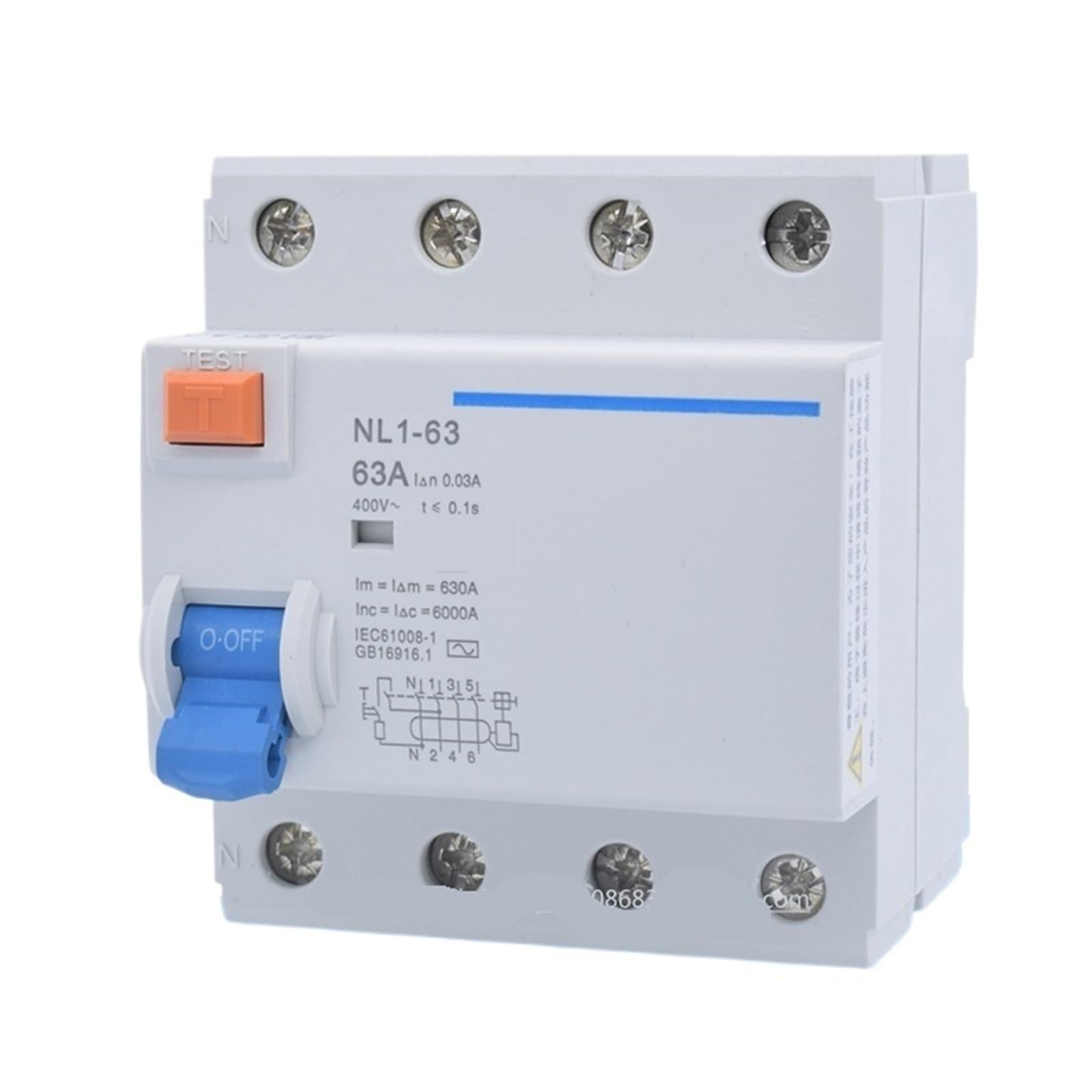 NL1-63 1P + N 2P 3P + N 4P 63A 40A 25A 30MA FI-SCHUTZSCHALTER 50HZ/Thermomagnetischer Elektromagnetischer Leckage-Fehlerstromschutz 1Pcs(3P 1N (4P) NL1-63,63A) von UJHANXAT