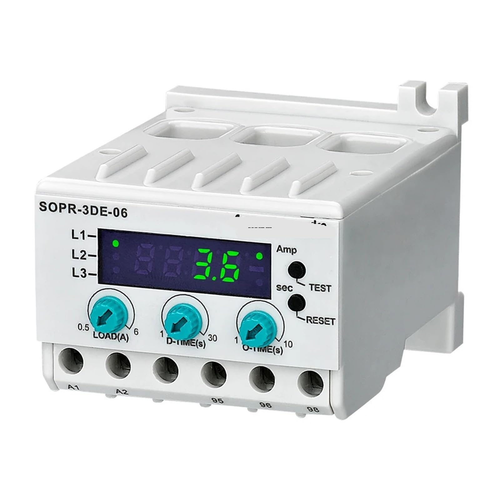 SOPR-3DE Digitales Überlastrelais Motorschutz Thermisches Überlastrelais 1St(Un 24AC DC,5-60A) von UJHANXAT