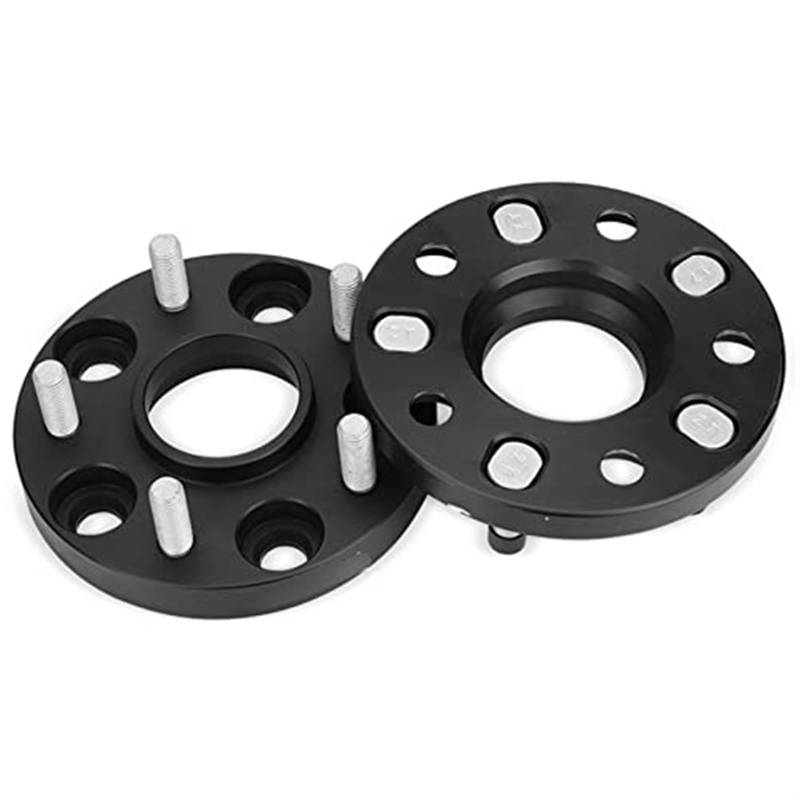 UJMOK 2 STÜCKE 5-100 Zu 112 15mm/20mm/25mm Hubcentric 57,1mm Aluminium Rad Spacer Adapter 5 Lug(Black 57.1TO57.1 15MM) von UJMOK