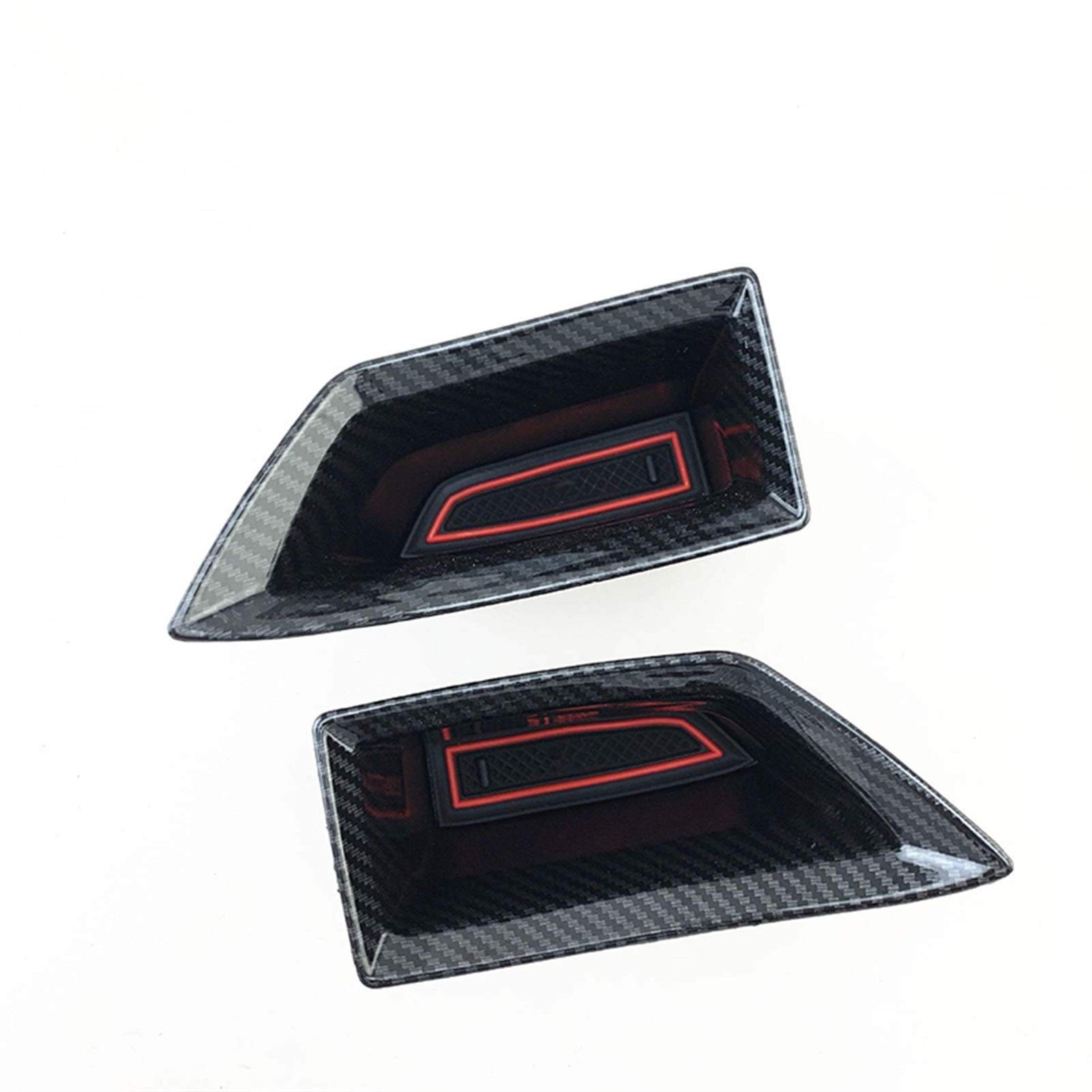 UJMOK 2Pcs Car ABS Armrest Container Door Storage Box Handle Boxes Case, for Ford, for Focus, MK4 2019 Accessorie(Carbon Fiber 2pcs) von UJMOK