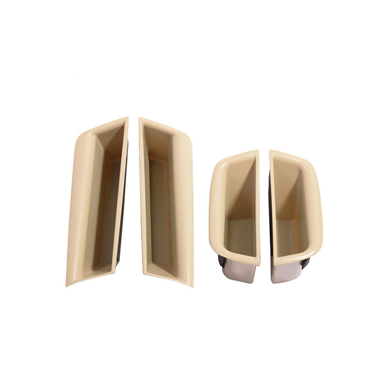 UJMOK Auto-Aufbewahrungsbox for Vorder- und Hintertür, Armlehne, Handschuhfach, for Mercedes-Benz, C-Klasse W204 2008–2014, Auto-Styling-Zubehör(Beige Front and Rear) von UJMOK