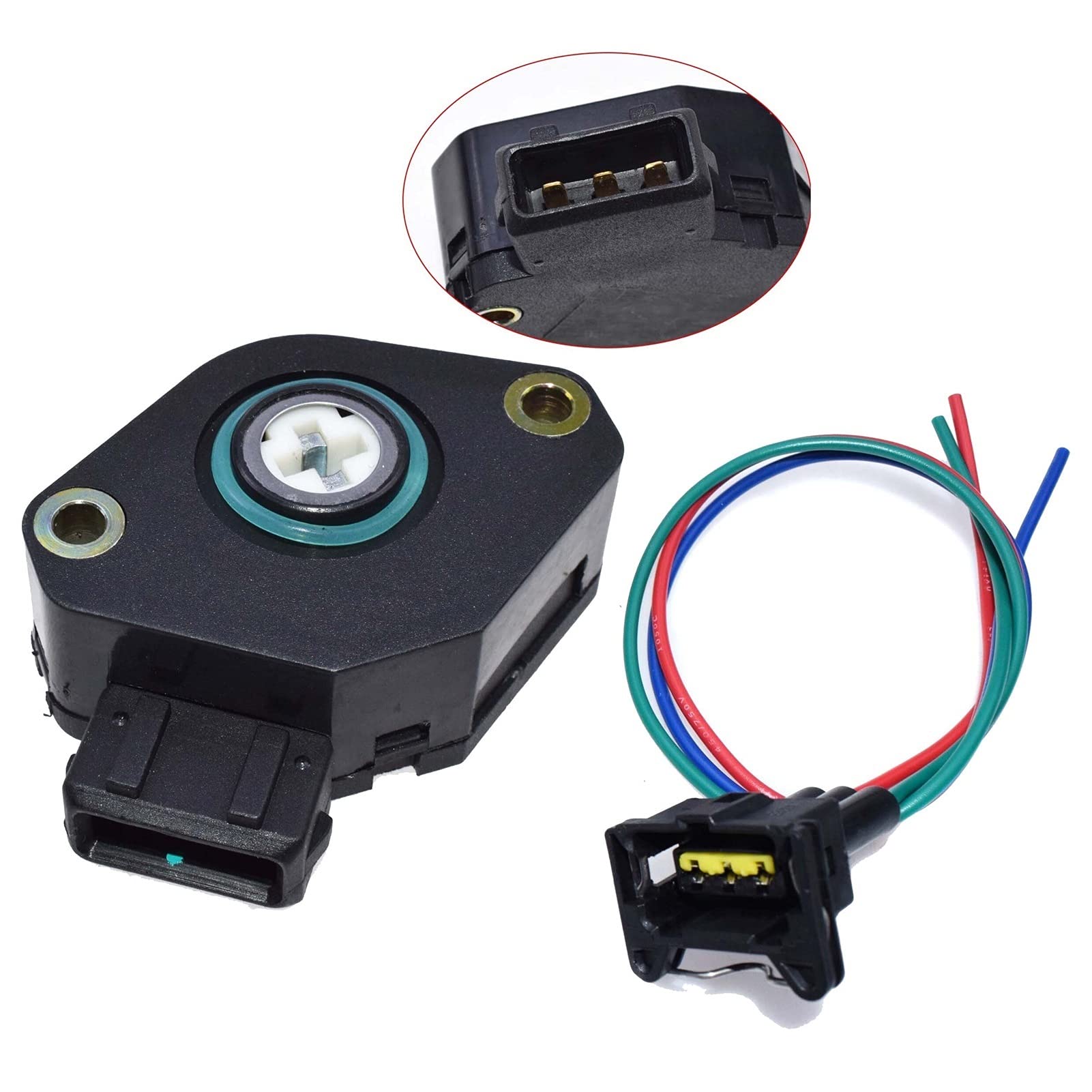 UJMOK Drosselklappensensor TPS-Anschlussstecker Kabelbaum-Pigtail, for VW, for Golf, Mk3 2.0 GTI 16V 1992-1997 037907385N 037 907 385 N(Sensor Kit) von UJMOK