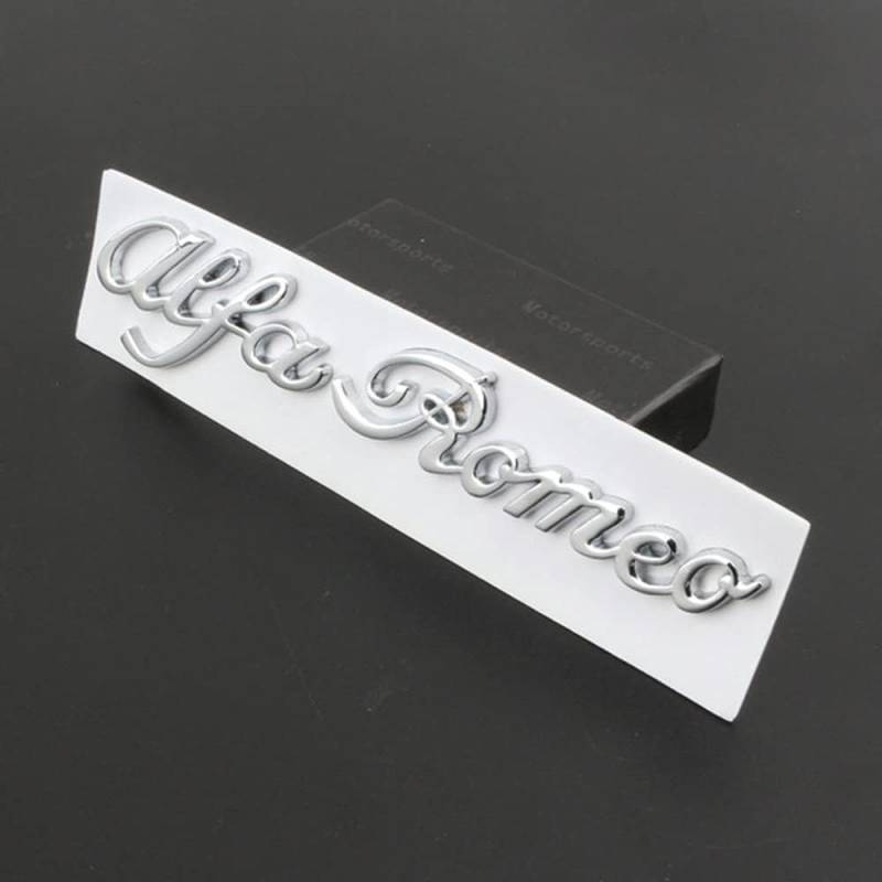 Auto Emblem Aufkleber für Alfa Romeo, Abzeichen Logo Buchstaben Emblem Aufkleber Zeichen Emblem Sticker Abziehbilder,c Silver von UJNVDXZE