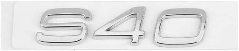 Auto Emblem Aufkleber für Volvo S40, Abzeichen Logo Buchstaben Emblem Aufkleber Zeichen Emblem Sticker Abziehbilder,a Silver von UJNVDXZE