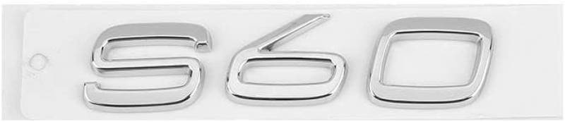 Auto Emblem Aufkleber für Volvo S60, Abzeichen Logo Buchstaben Emblem Aufkleber Zeichen Emblem Sticker Abziehbilder,a Silver von UJNVDXZE