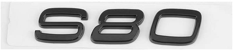 Auto Emblem Aufkleber für Volvo S80, Abzeichen Logo Buchstaben Emblem Aufkleber Zeichen Emblem Sticker Abziehbilder,b Black von UJNVDXZE