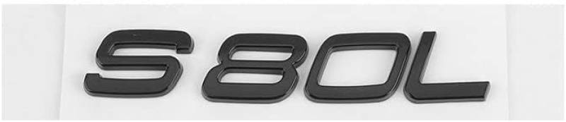 Auto Emblem Aufkleber für Volvo S80l, Abzeichen Logo Buchstaben Emblem Aufkleber Zeichen Emblem Sticker Abziehbilder,b Black von UJNVDXZE