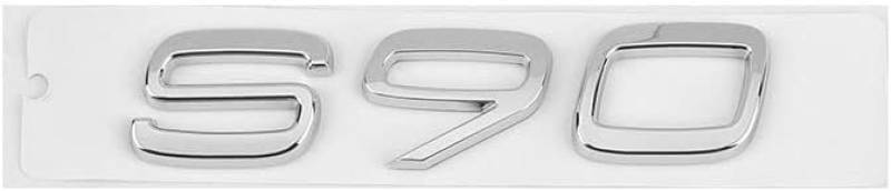 Auto Emblem Aufkleber für Volvo S90, Abzeichen Logo Buchstaben Emblem Aufkleber Zeichen Emblem Sticker Abziehbilder,a Silver von UJNVDXZE