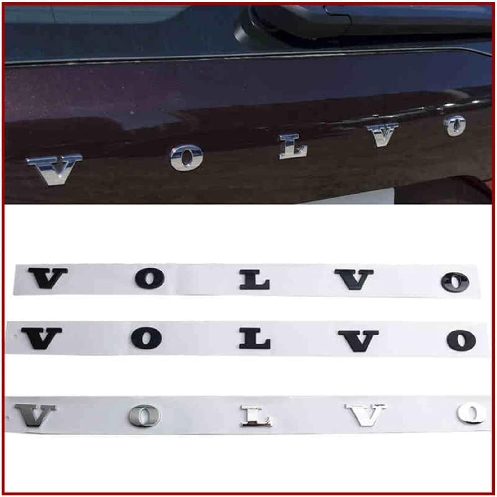 Auto Emblem Aufkleber für Volvo Xc40 Xc60 Xc90 C30, Abzeichen Logo Buchstaben Emblem Aufkleber Zeichen Emblem Sticker Abziehbilder,b Black Auto Emblem Aufkleber für Volvo Xc40 Xc60 Xc90 C30, Abzeichen Logo Buchstaben Emblem Aufkleber Zeichen Emblem Sticker Abziehbilder,b Black von UJNVDXZE