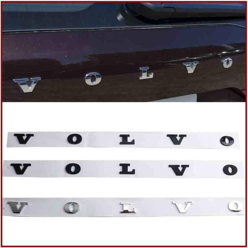 Auto Emblem Aufkleber für Volvo Xc40 Xc60 Xc90 C30, Abzeichen Logo Buchstaben Emblem Aufkleber Zeichen Emblem Sticker Abziehbilder,b Black von UJNVDXZE