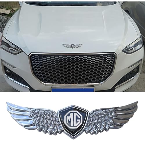 UJNVDXZE Auto Emblem Aufkleber für MG Emblem TF ZR ZS ES HS EZS Morris 3 GS MG3 5 6 7,Abzeichen Logo Buchstaben Emblem Aufkleber Zeichen Emblem Sticker Abziehbilder,Silver Style von UJNVDXZE