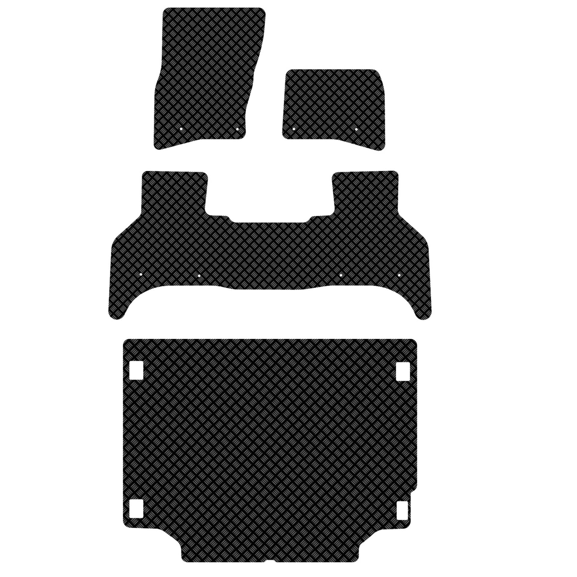 Gummi-Fußmatten, kompatibel mit Land Rover Defender 110, 3 mm, (ab 2020), Schwarz von UK Custom Covers
