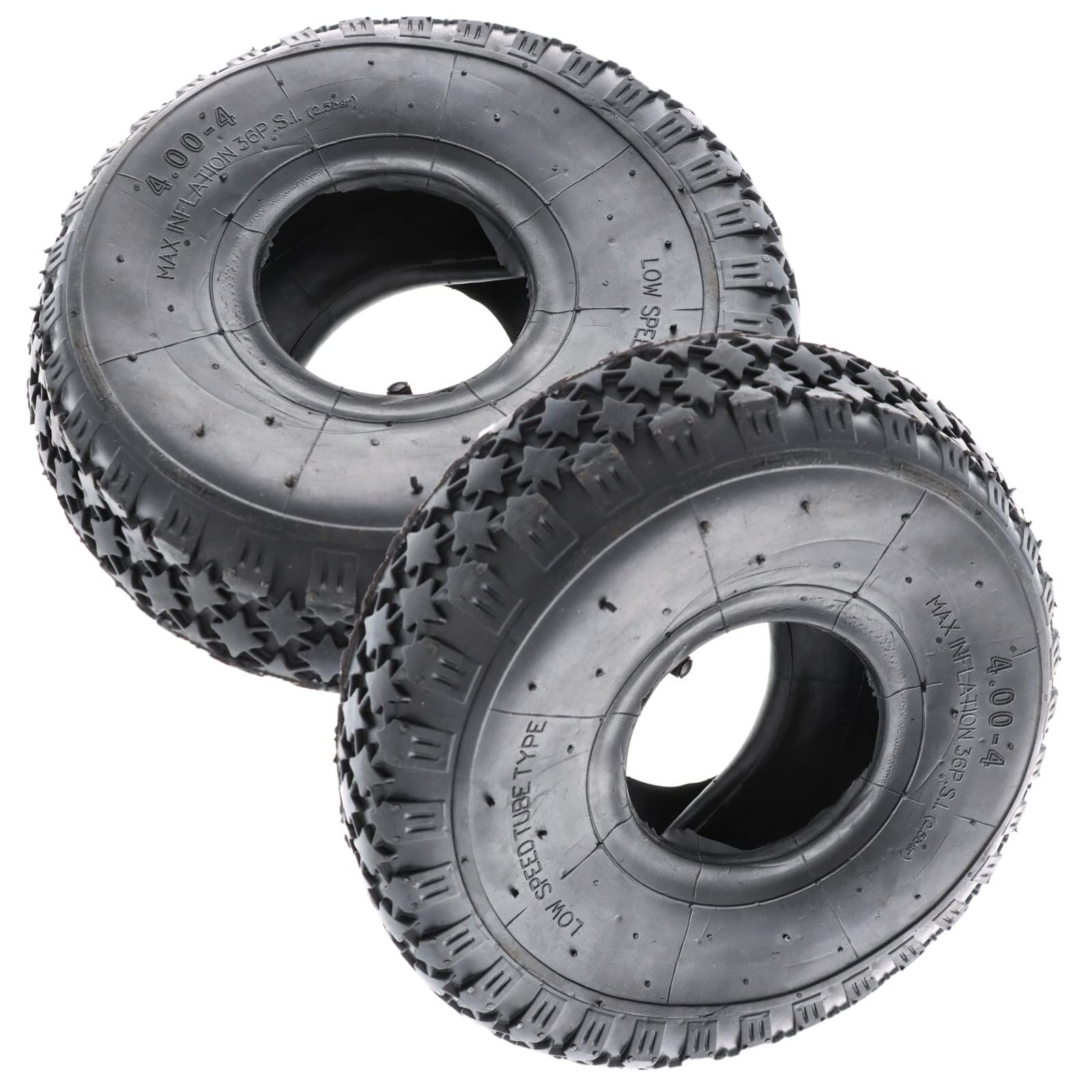 2X Reifen mit Schlauch 4.00-4 Zoll 2PR (20) für Schubkarre Sackkarre 2,5 bar von UK-Motors