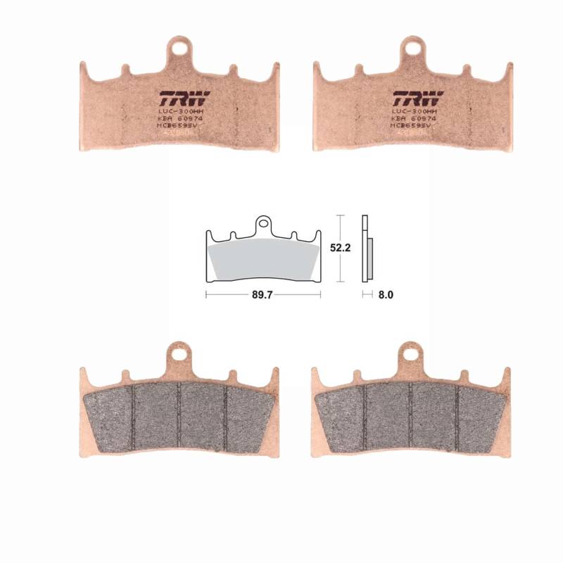 2X TRW Sinter Bremsbeläge vorne MCB659SV passend für Kawasaki ZX-7R 1996-2003 Suzuki GSX-R 750 1100 von UK-Motors