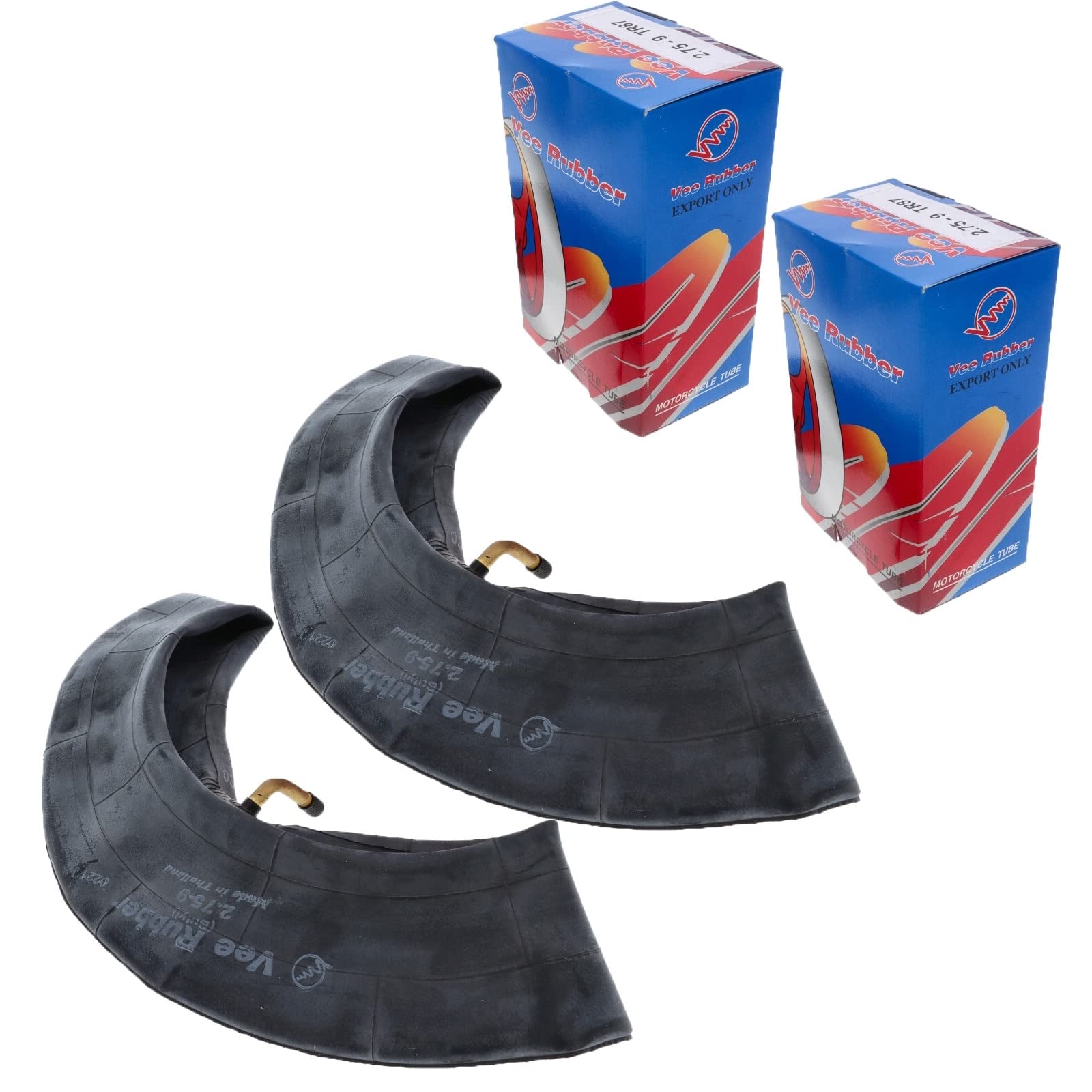 2X Vee Rubber Reifenschlauch Schlauch für Vespa Roller 2.75-9 3.00-9 Ventil TR87 90 Grad von UK-Motors