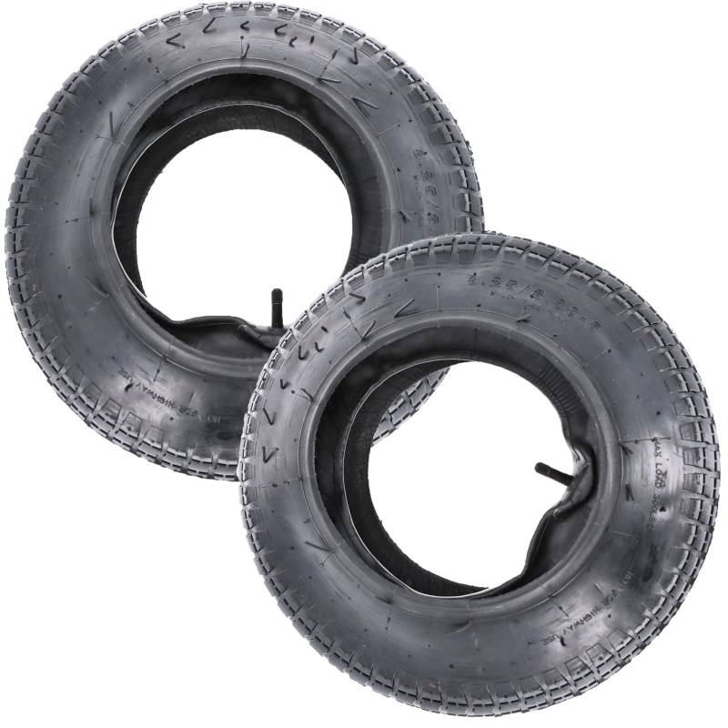 2x Reifen mit Schlauch 3.25-8 3.00-8 2PR für Schubkarre Sackkarre Decke Reifen von UK-Motors
