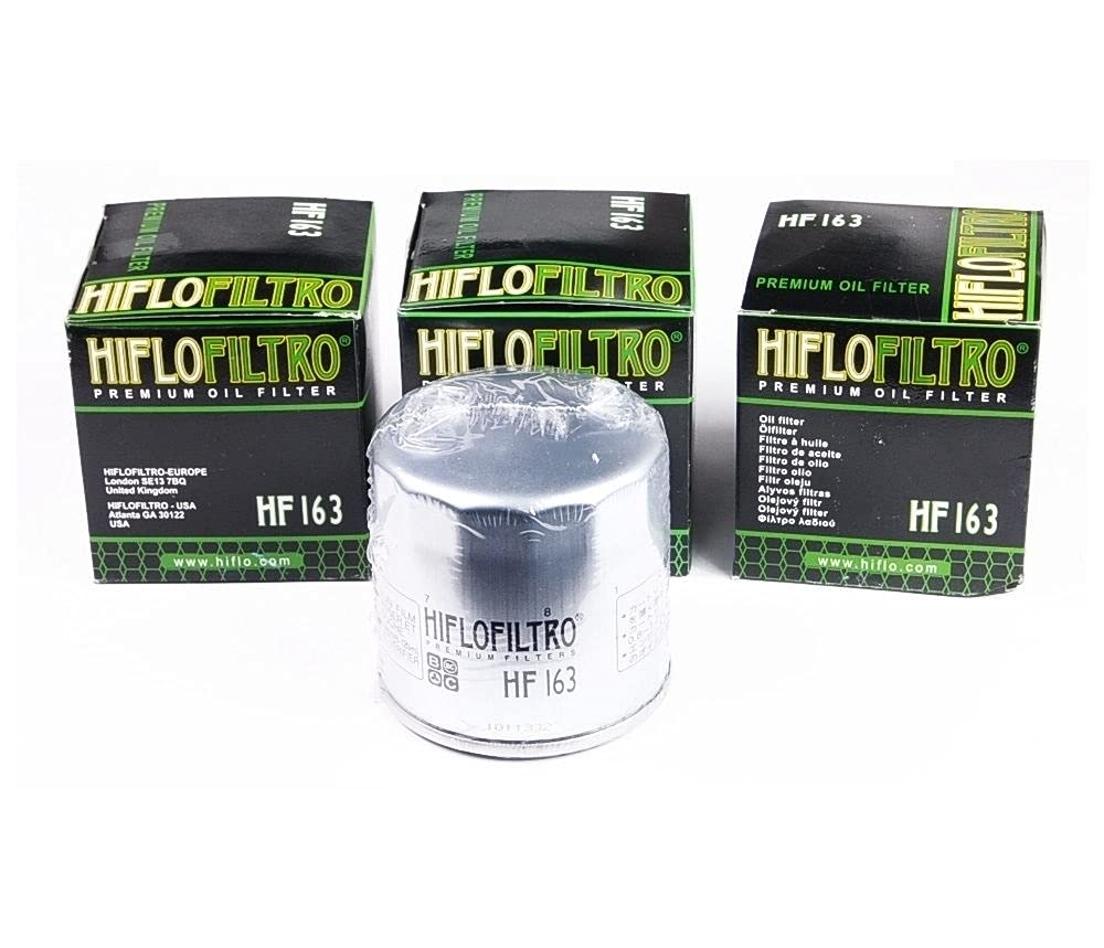 3x Hiflo Ölfilter HF163 passend für BMW K75 K100 K1100 K1200 K1 R850 R1100 R1150 R1200 von UK-Motors