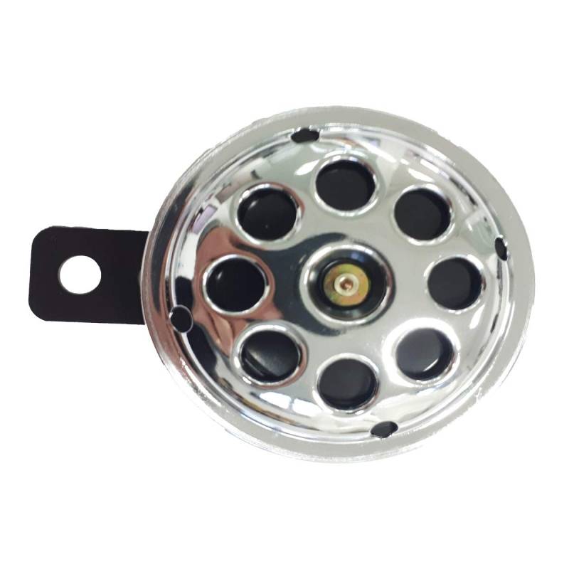 Motorrad Hupe Universal, Chrom mit schwarzem Kern, 12 Volt, 71 mm Bike Signal von UK-Motors