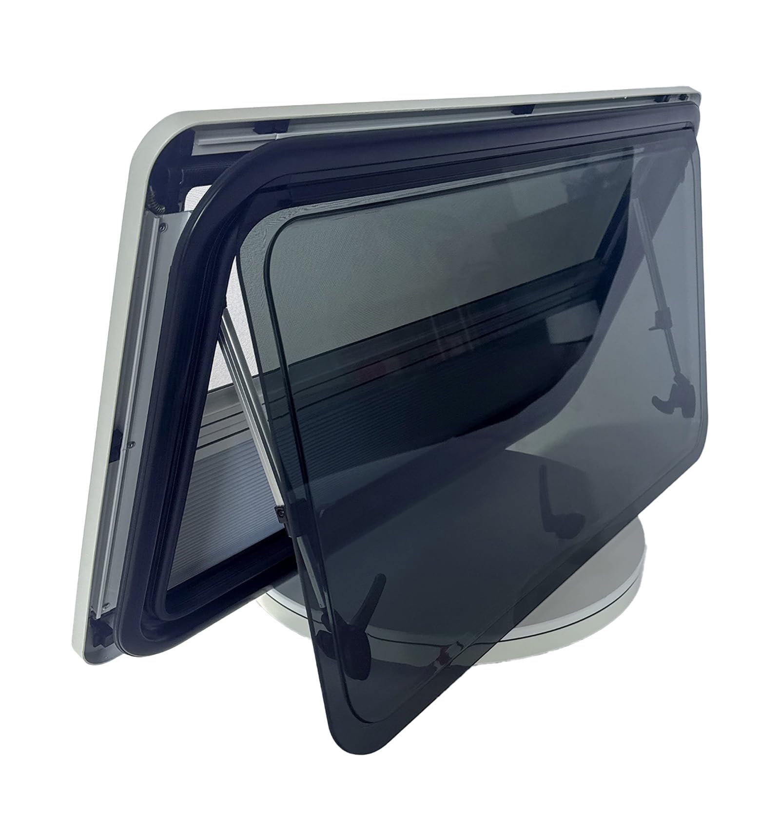 Wohnwagen Fenster Sonnenschutz Wohnmobil Fenster - Ausstellfenster Camper Wohnmobilfenster Externes Push Fenster mit Integriertem Rollo und Fliegengitter für Alle Arten von Fahrzeugen (700x600mm) von UKETO