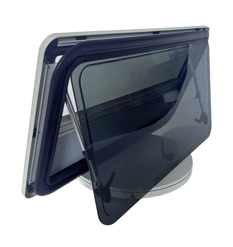 Wohnwagen Fenster Sonnenschutz Wohnmobil Fenster - Ausstellfenster Camper Wohnmobilfenster Externes Push Fenster mit Integriertem Rollo und Fliegengitter für Alle Arten von Fahrzeugen (1000x800mm) von UKETO