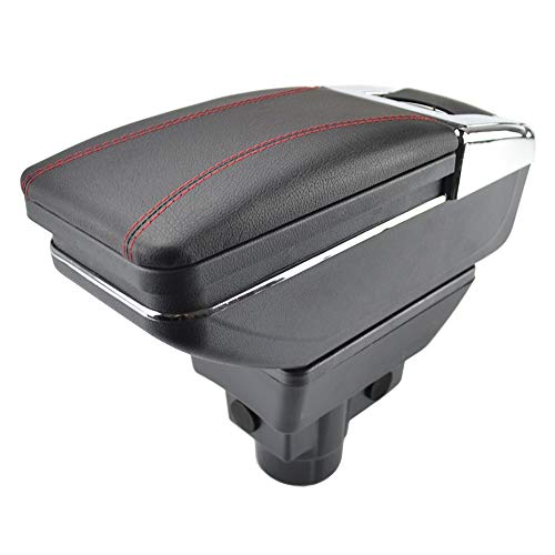 Armlehne Auto,Mittelarmlehne Armlehne passend Passend für Opel Vauxhall Corsa 2006–2014 Armlehne drehbare Aufbewahrungsbox Dekoration Auto-Styling(Red Thread) von UKJIAHAO
