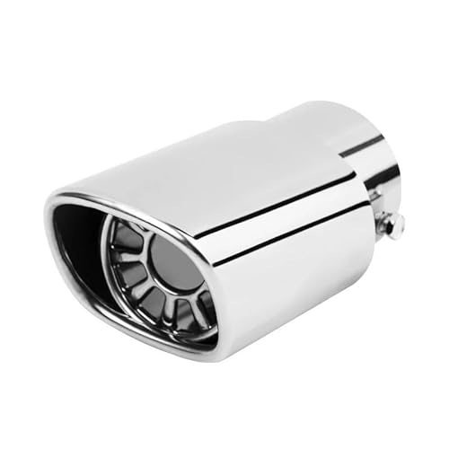 Auspuffblenden,Auto Auspuff Endrohr 2 stücke 63,0mm Auspuff Schalldämpfer Rohr Universal Edelstahl Silber Auto Schwanz Hinten Schalldämpfer Spitze Dekoration Auto Zubehör(Silver2) von UKJIAHAO