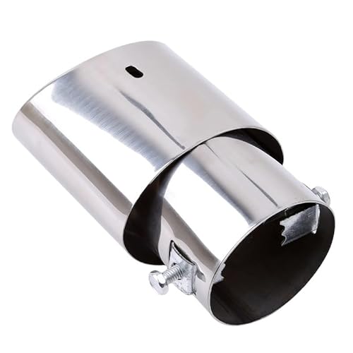 Auspuffblenden,Auto Auspuff Endrohr 2 stücke Auto Hinten Runde Auspuffrohr Schwanz Schalldämpfer Spitze Chrom Edelstahl Automobil Schalldämpfer Spitze Ersatz Auto Zubehör(Straight) von UKJIAHAO