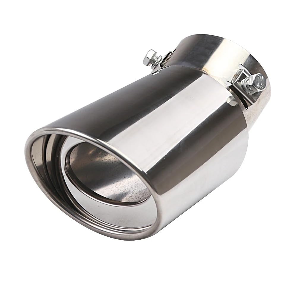 Auspuffblenden,Auto Auspuff Endrohr 2 stücke Edelstahl Einstellbare Auspuff Spitze 2,5 "-3,3" Universal Auto for Auspuff Modifikation & Dekoration(Silver Bending) von UKJIAHAO