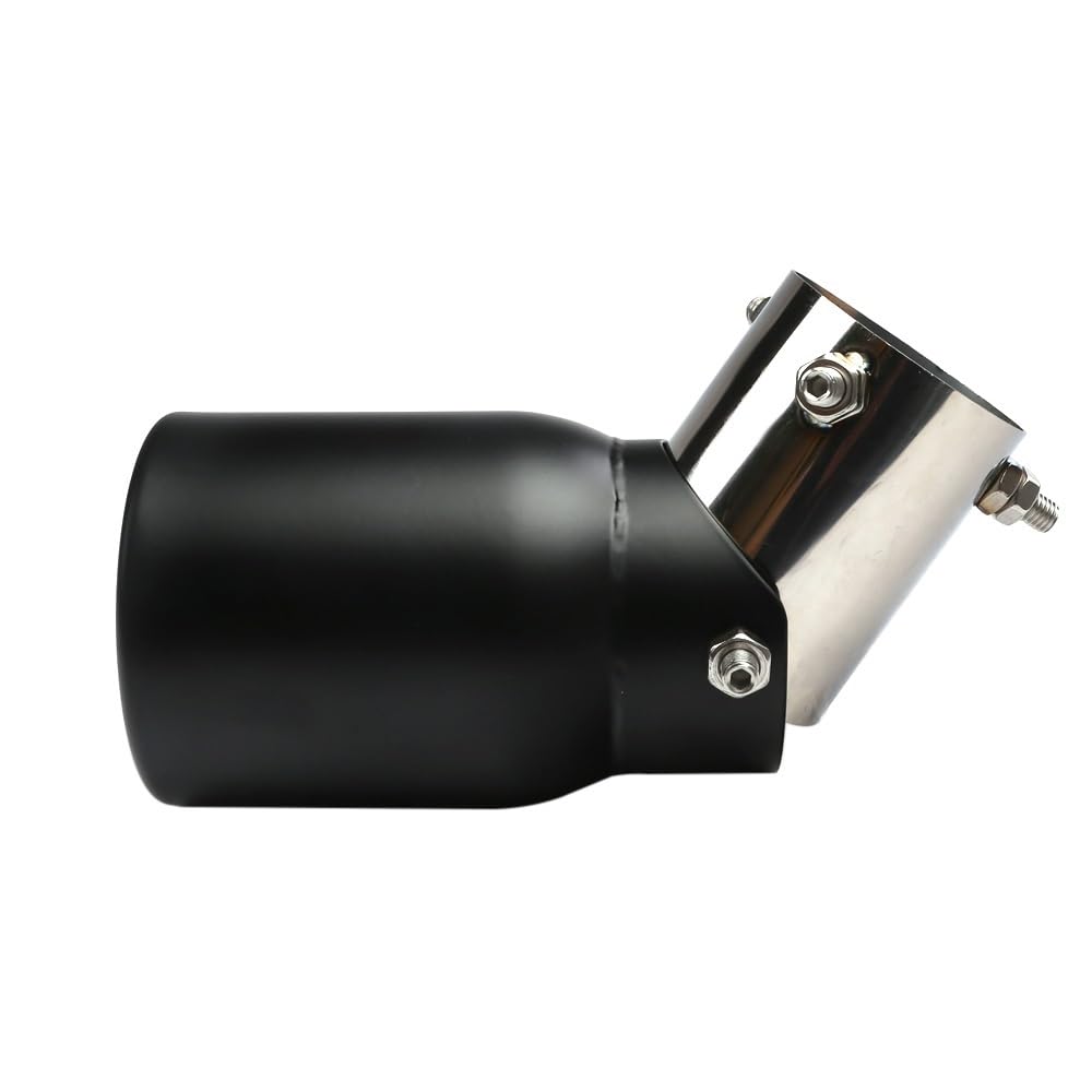 Auspuffblenden,Auto Auspuff Endrohr Edelstahl-Auspuffblende, 63,0 mm/3,5 Zoll, 89 mm, verstellbar, universell, mit einfach gerollter Kante, for Anschrauben(Black) von UKJIAHAO