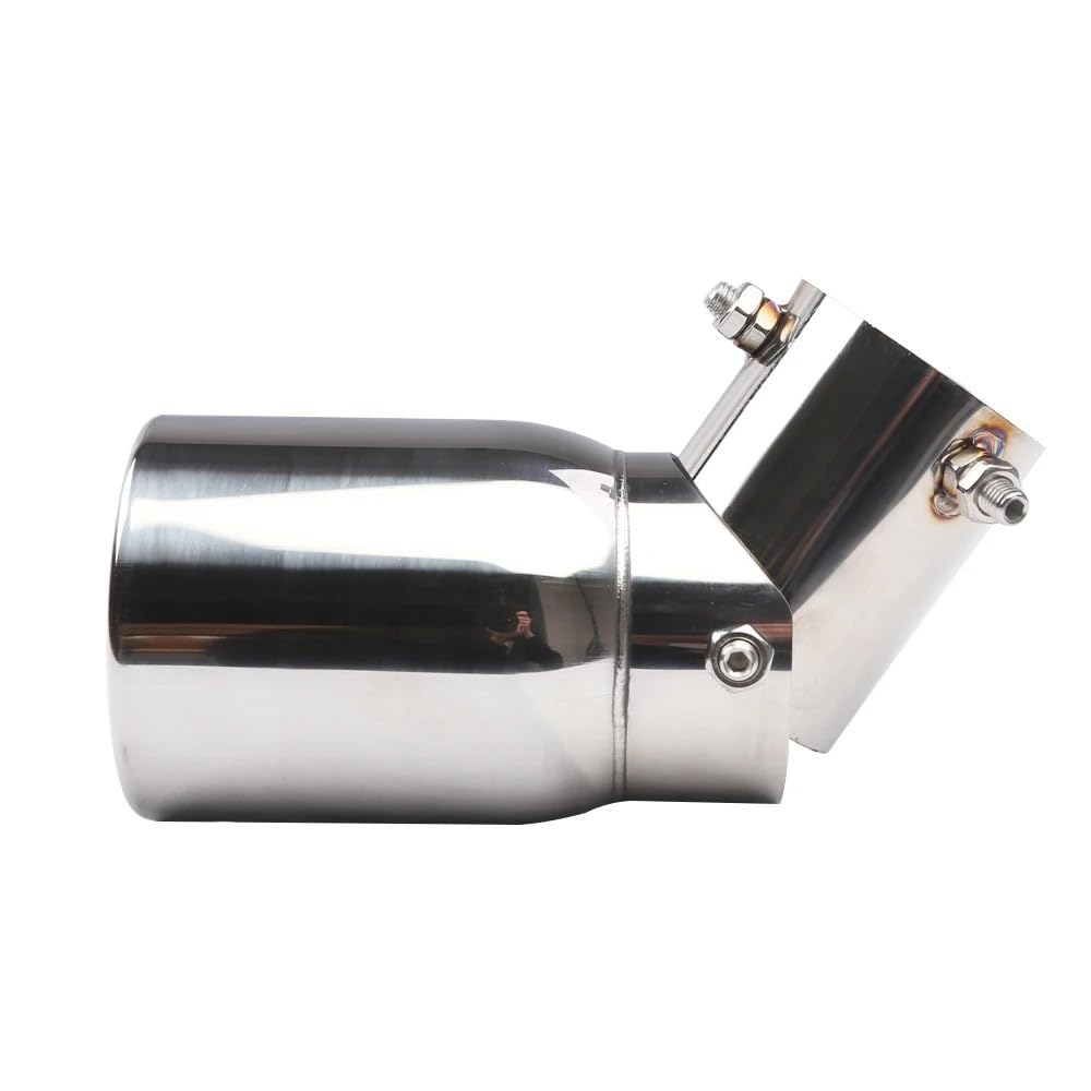 Auspuffblenden,Auto Auspuff Endrohr Edelstahl-Auspuffblende, 63,0 mm/3,5 Zoll, 89 mm, verstellbar, universell, mit einfach gerollter Kante, for Anschrauben(Polished Silver) von UKJIAHAO