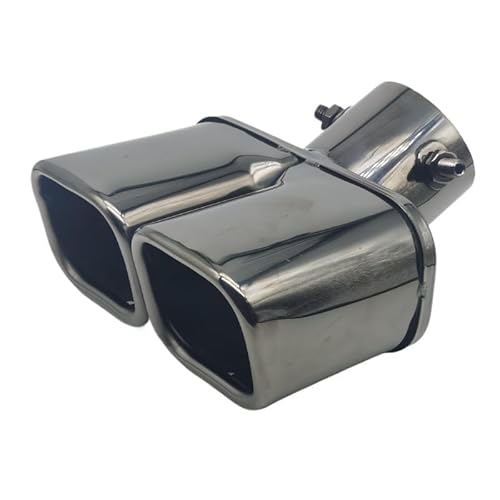 Auspuffblenden,Auto Auspuff Endrohr Schalldämpferspitze, Doppelauslass, universelle quadratische Auspuffspitze, Autoauspuffrohr, Edelstahl-Auspuffschalldämpfer-Einlass, 60 mm, 75 mm(Innet 60mm D) von UKJIAHAO