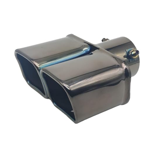 Auspuffblenden,Auto Auspuff Endrohr Schalldämpferspitze, Doppelauslass, universelle quadratische Auspuffspitze, Autoauspuffrohr, Edelstahl-Auspuffschalldämpfer-Einlass, 60 mm, 75 mm(Innet 75mm C) von UKJIAHAO