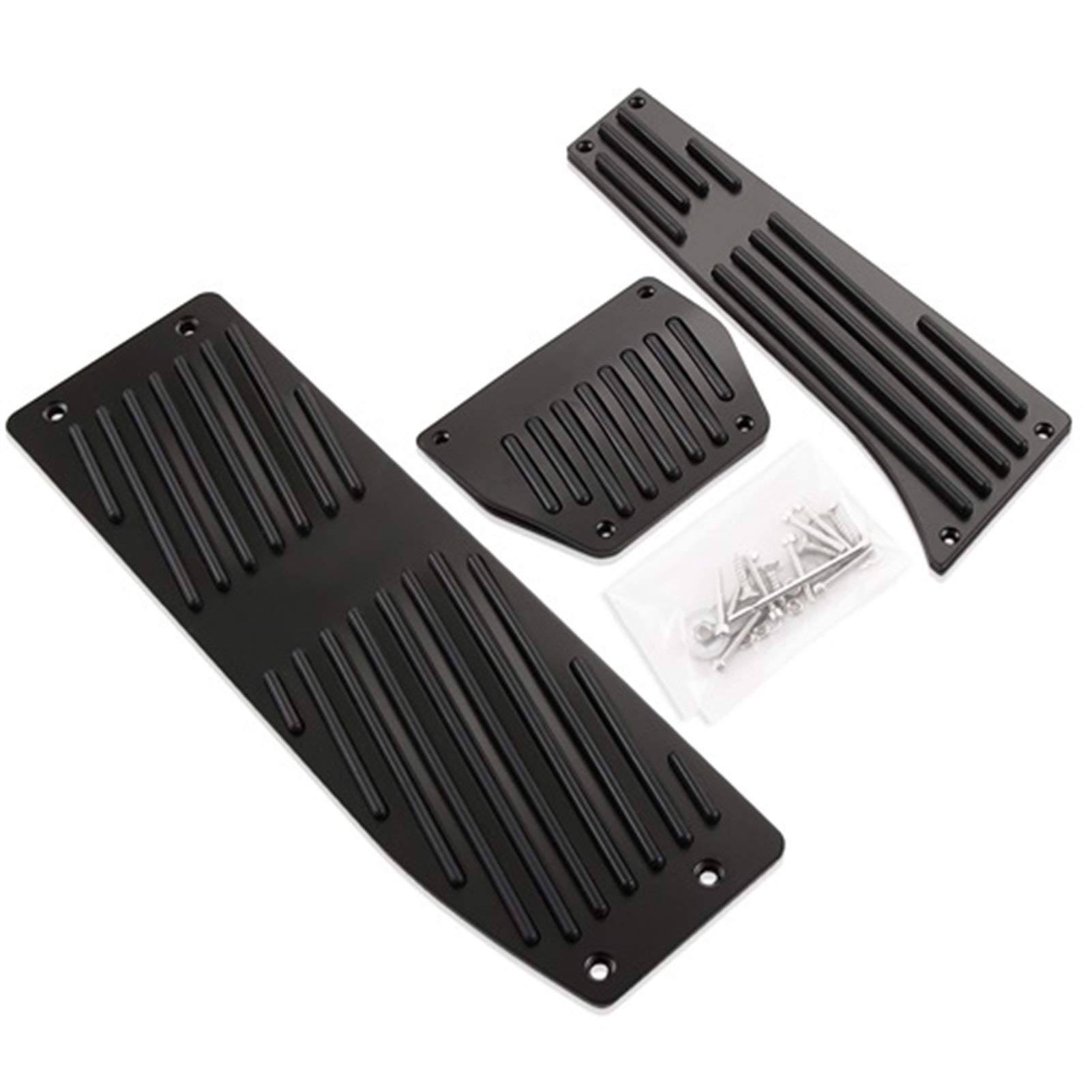 Autopedale,Pedalkappen Aluminium Fußstütze-Pedale Set Passend für E30 E36 E46 E87 E90 E91 E92 E93 M3 M Tech Bei Mt Silver Black Color(Black 3PCS at) von UKJIAHAO