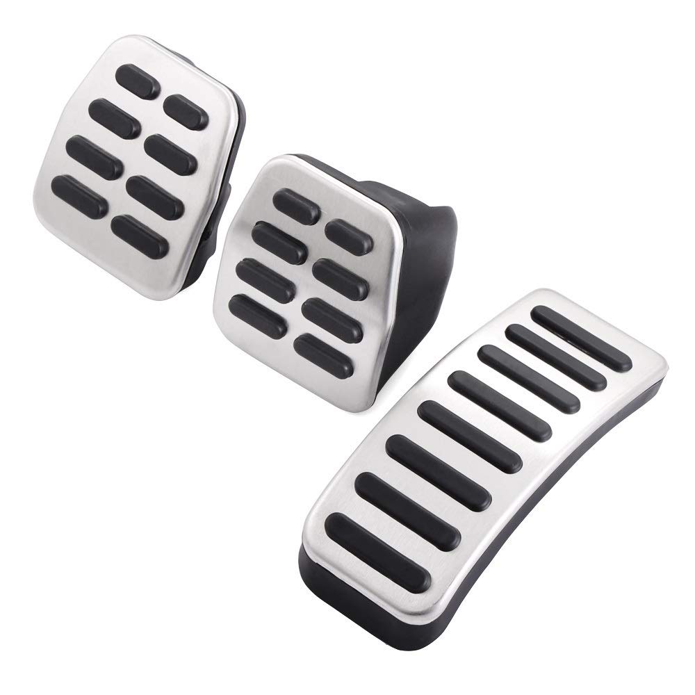 Autopedale,Pedalkappen Stainless Steel Car Pedale Cap Kupplungs Accelerator Bremsabdeckung Passend for Polo 4 MK4 Fabia, Auto Styling(MT 3PSC) von UKJIAHAO