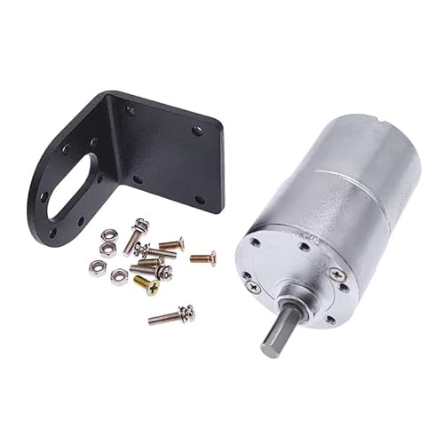 Elektromotor,Gleichstrommotor 2. 4V 12V DC. Motor mit Montagehalterung Hoher Drehmoment Exzenterwellengetriebemotor + Motorhalter(87rpm) von UKJIAHAO