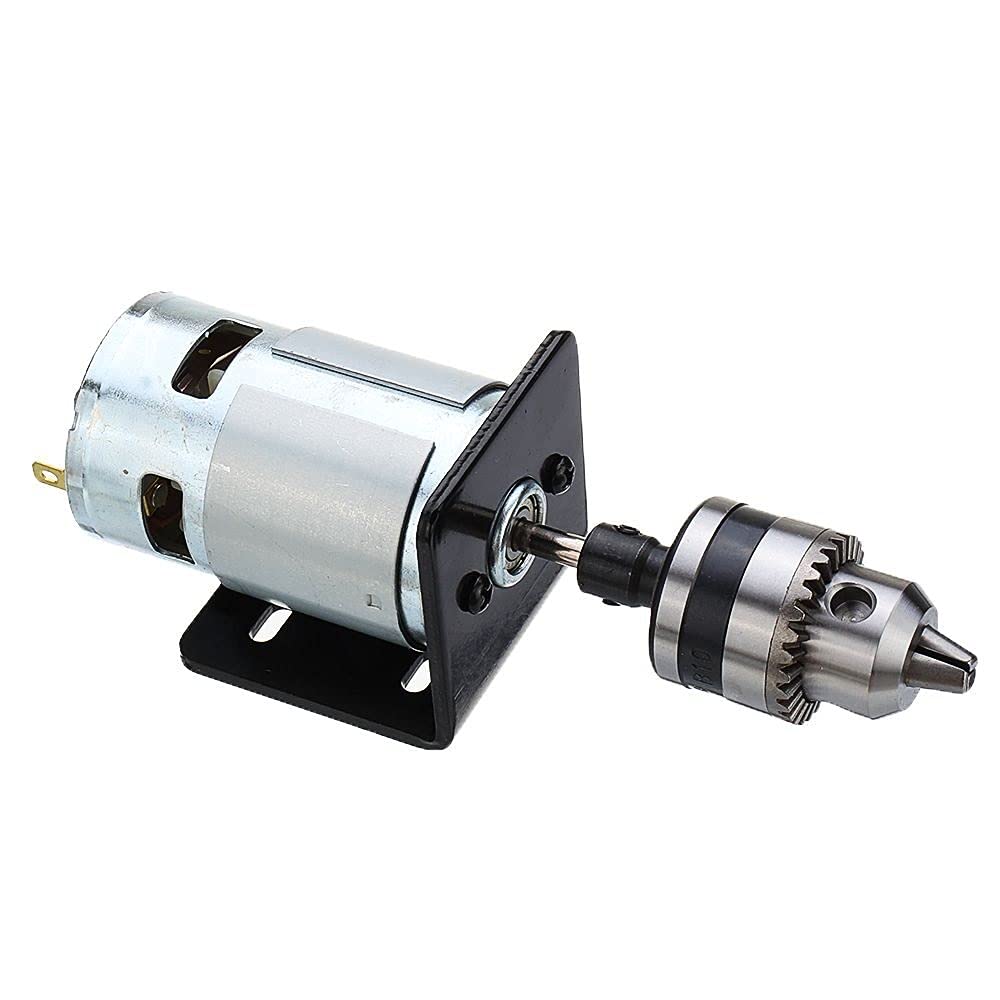 Elektromotor,Gleichstrommotor Motor 10000RPM DC 12V Drehmaschine Pressemotor mit Miniaturhandbohrfutter und Montagehalterung für Fräsmaschine(0.6-6mm) von UKJIAHAO
