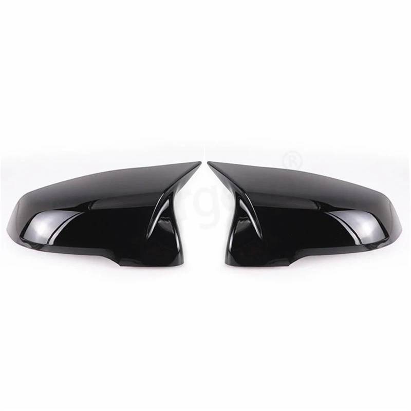 Rückspiegel Abdeckung,Außenspiegelgehäuse 2 Stück glänzend Schwarze Seitenflügel modifizierte Rückspiegel-Abdeckkappen Passend für BMW X1 F48 X2 F39 Z4 G29 2GT F45 F46 F52 F40(Black-2pcs) von UKJIAHAO