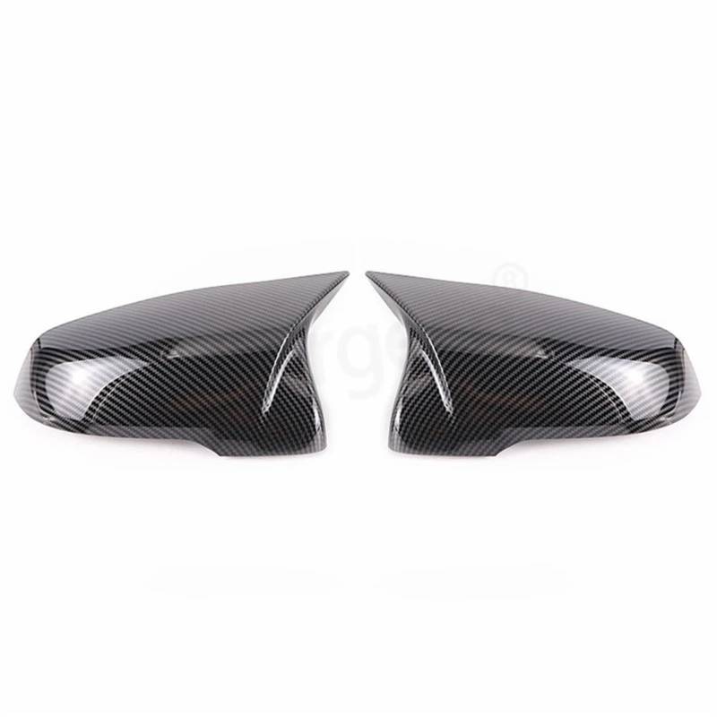 Rückspiegel Abdeckung,Außenspiegelgehäuse 2 Stück glänzend Schwarze Seitenflügel modifizierte Rückspiegel-Abdeckkappen Passend für BMW X1 F48 X2 F39 Z4 G29 2GT F45 F46 F52 F40(Carbon Pattern-2pcs) von UKJIAHAO