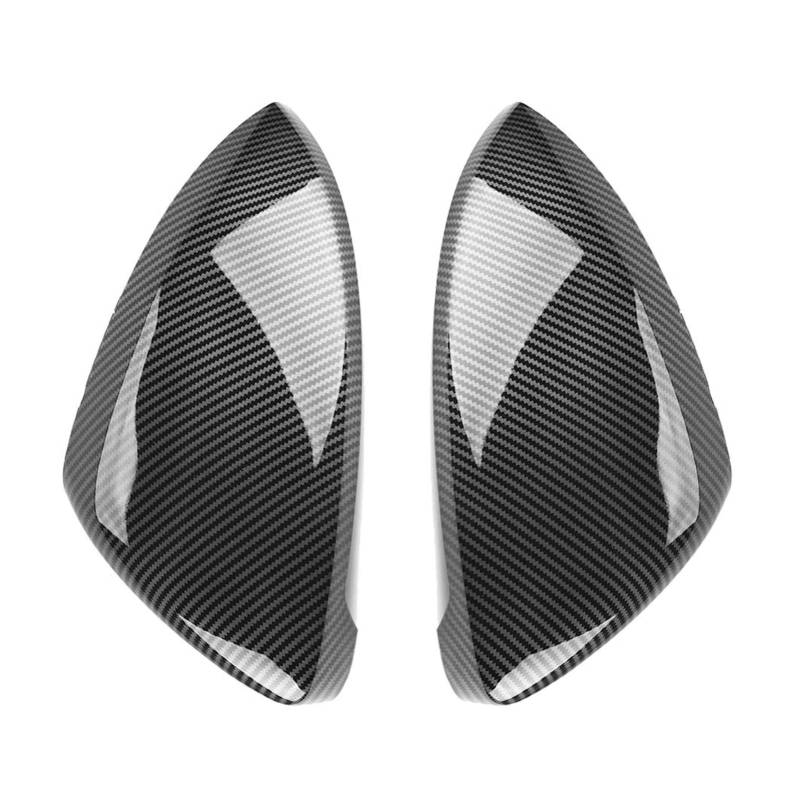 Rückspiegel Abdeckung,Außenspiegelgehäuse 2 Teile Seite Rückseite Rückspiegel Abdeckungen Caps Carbon Fiber Passend für Volkswagen VW Golf MK7 7.5 GTI 7 Golf 7 R Touran L GTD GTE E-Golf von UKJIAHAO