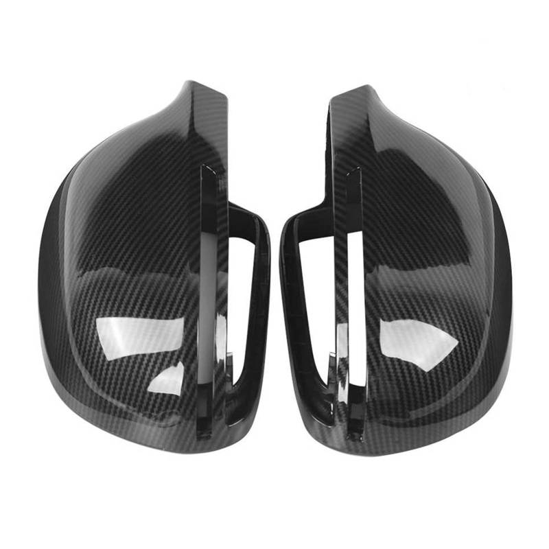 Rückspiegel Abdeckung,Außenspiegelgehäuse 2 stücke ABS Kohlefaser Farbe Auto Rückspiegel Abdeckung Gehäuse Flügelkappe Hülle Passend für A4 B8 A6 C6 A5 8T Q3 A3 8P(Without Side Hole) von UKJIAHAO