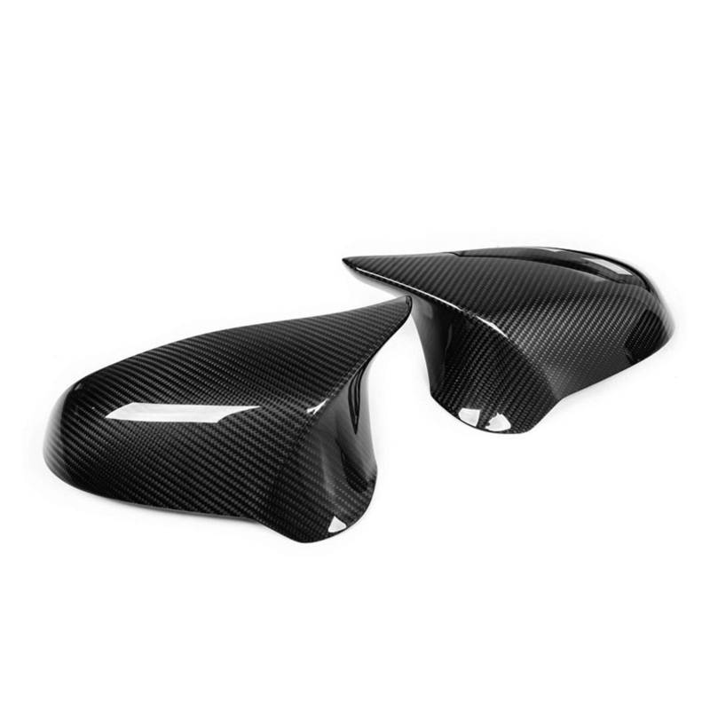 Rückspiegel Abdeckung,Außenspiegelgehäuse EIN Paar Real Carbon Fiber Auto Tür Rückansicht Seitenspiegelabdeckung Rückspiegelkappe Ersatzfit Passend für BMW F80 M3 F82 M4 2015-2018 von UKJIAHAO