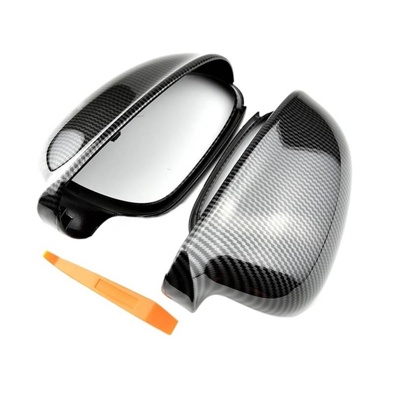 Rückspiegel Abdeckung,Außenspiegelgehäuse Passend Für VW Golf MK5 2006 2007 2008 2009 2010 Autoteile Ersatz Rückspiegel Seitenspiegel Abdeckung Carbon Black(Carbon Fiber) von UKJIAHAO