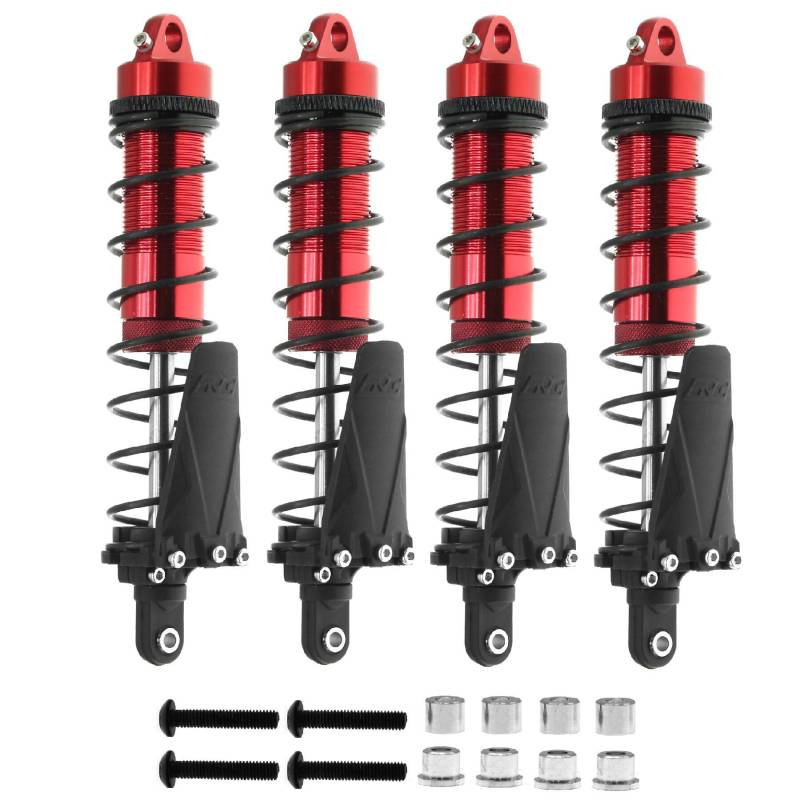 4 Stück 110 mm RC Auto Stoßdämpfer Set RC Upgrade Teile für Traxxas 1/10 Short Course Truck Hqtoys 727 RC Car (Rot-Schwarz) von ULIIK