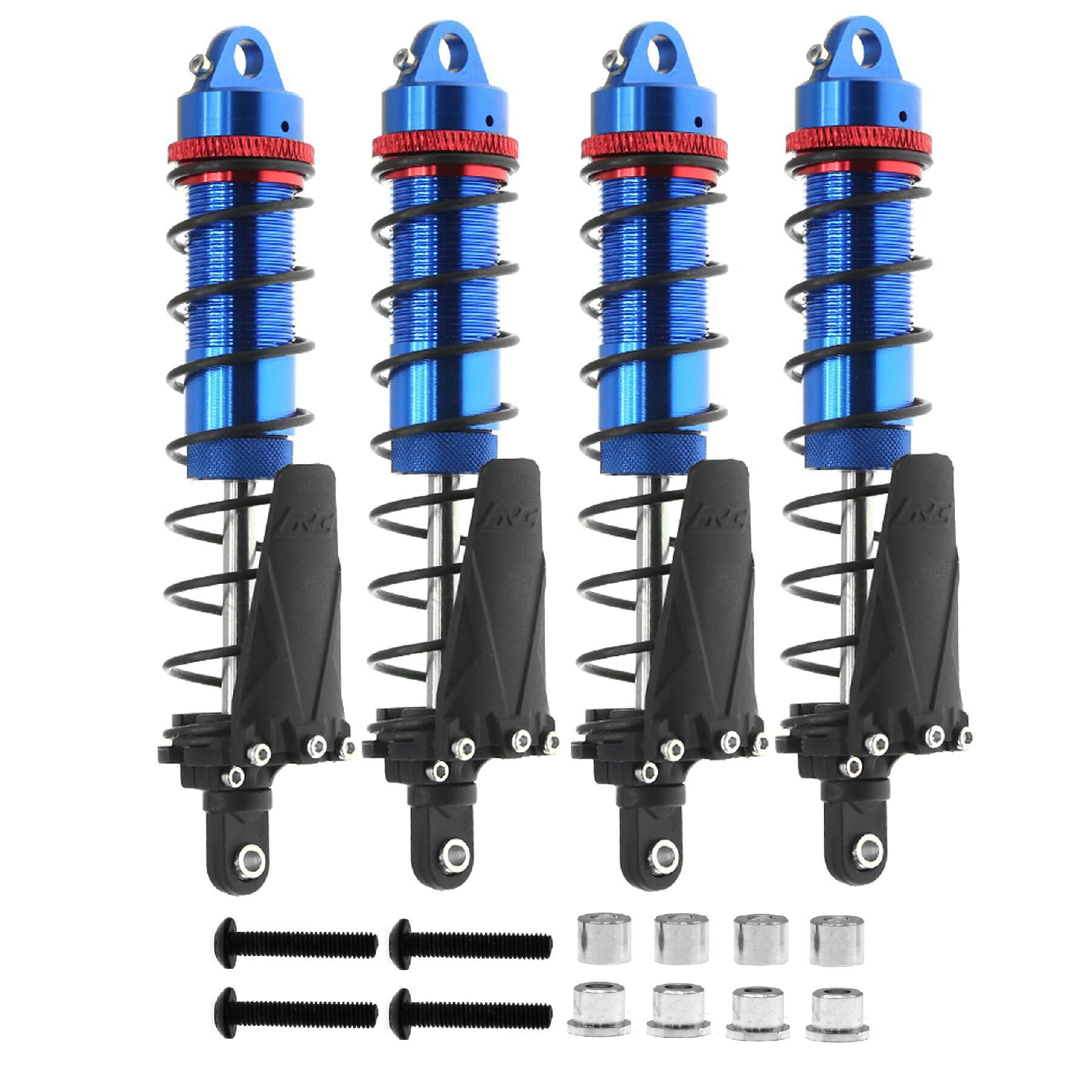 4 Stück 120 mm RC Auto Stoßdämpfer Set RC Upgrade Teile für Traxxas 1/10 Short Course Truck Hqtoys 727 RC Auto (blau-rot) von ULIIK