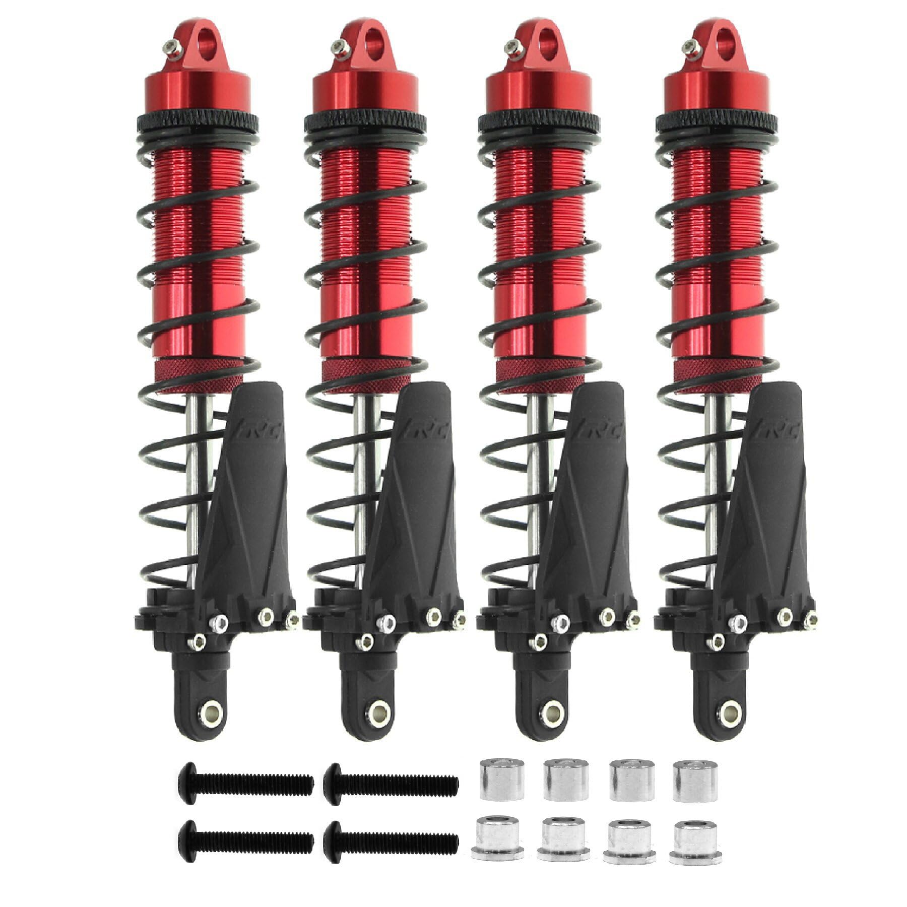 4 Stück 120 mm RC Auto Stoßdämpfer Set RC Upgrade Teile für Traxxas 1/10 Short Course Truck Hqtoys 727 RC Car (Rot-Schwarz) von ULIIK